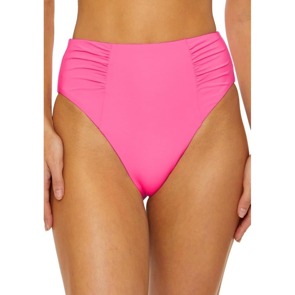 NWT Soluna Swim Women's Buckle Up‎ Shirred High-Waisted Bikini Bottom - Size S
